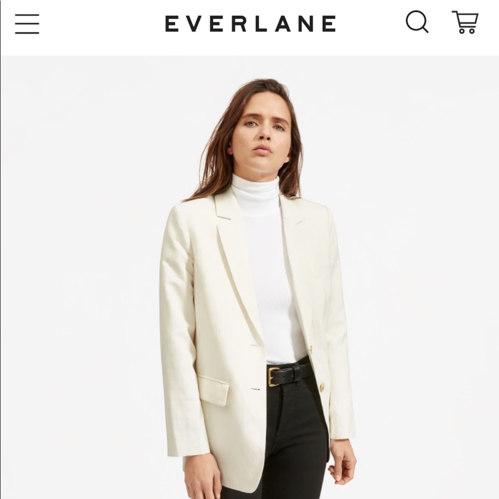 NWOT Everlane Cotton Linen Blazer White Size 4